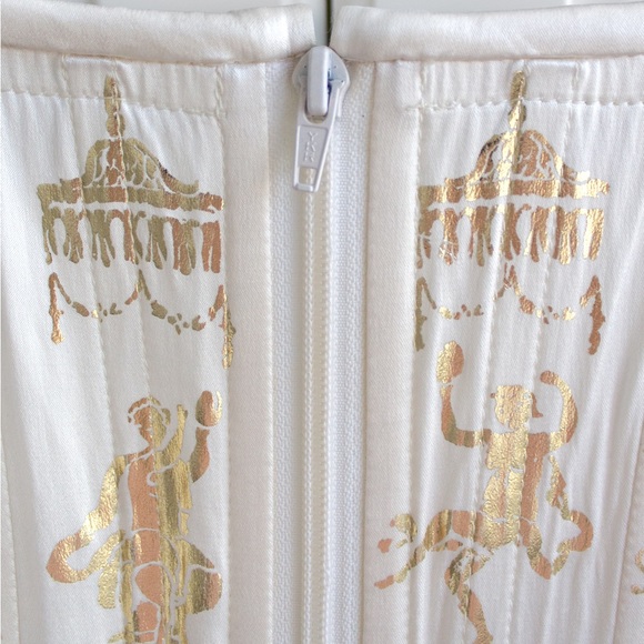 Iconic Vivienne Westwood Vintage F/W 1991 White Gold Boulle Satin 90s Corset Top - Picture 13 of 16